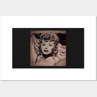 INK PEN PORTRAIT OF LUCILLE BALL Posters and Art